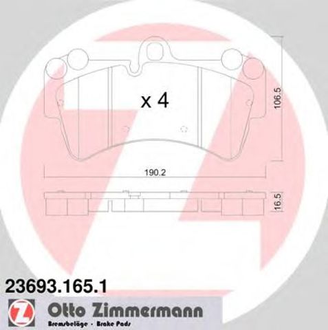 Колодки гальмівні передні, дискові 236931651 ZIMMERMANN