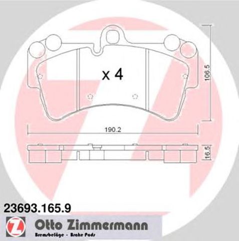 Колодки гальмівні дискові комплект 236931659 ZIMMERMANN