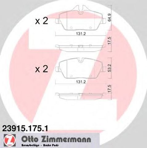 Передні гальмівні колодки 239151751 ZIMMERMANN