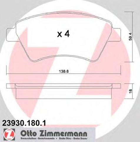 Дискові гальма 239301801 ZIMMERMANN