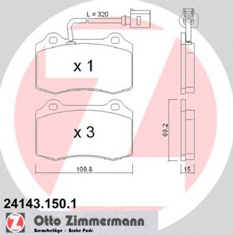 Передні гальмівні колодки 241431501 ZIMMERMANN