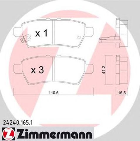 Задні колодки 242401651 ZIMMERMANN
