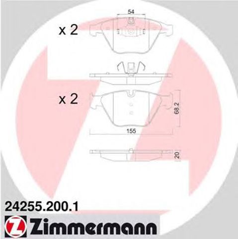 Колодки гальмівні передні, дискові 242552001 ZIMMERMANN