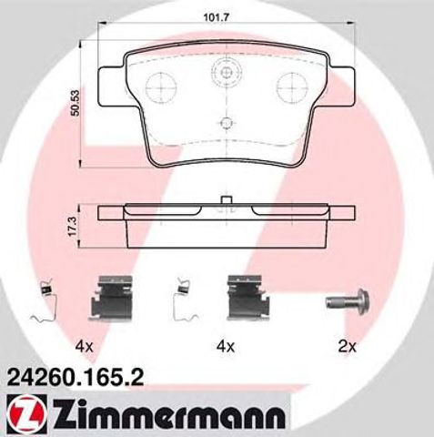 Задні дискові колодки 242601652 ZIMMERMANN
