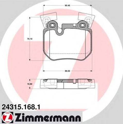 Задні дискові колодки 243151681 ZIMMERMANN