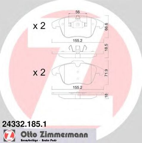 Колодки передні 243321851 ZIMMERMANN