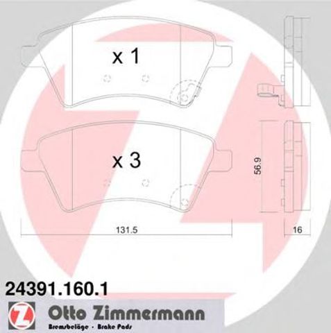 Тормозні колодки 243911601 ZIMMERMANN