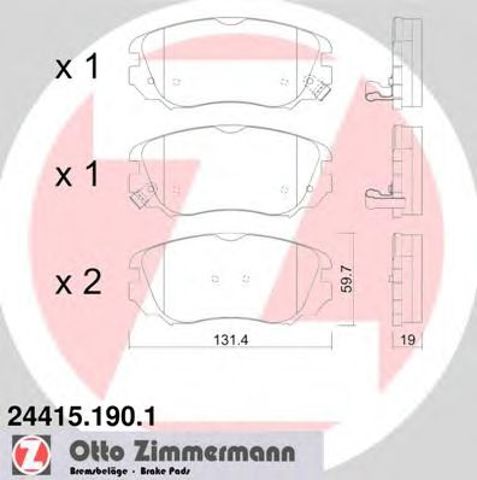 Колодки гальмівні передні, дискові 244151901 ZIMMERMANN