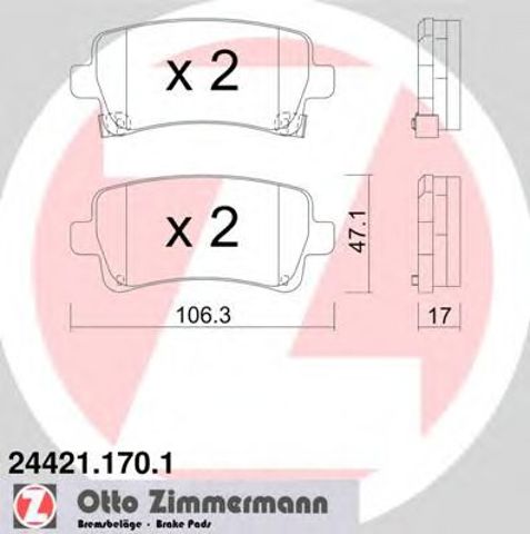 Колодки гальмівні задні, дискові 244211701 ZIMMERMANN