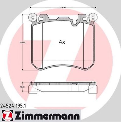 Колодки передні 245241951 ZIMMERMANN
