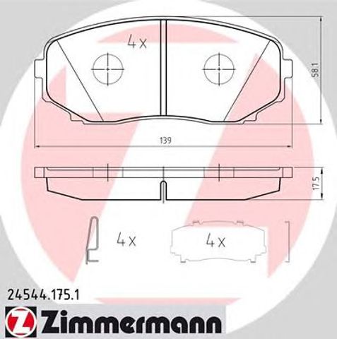 Колодки передні 245441751 ZIMMERMANN