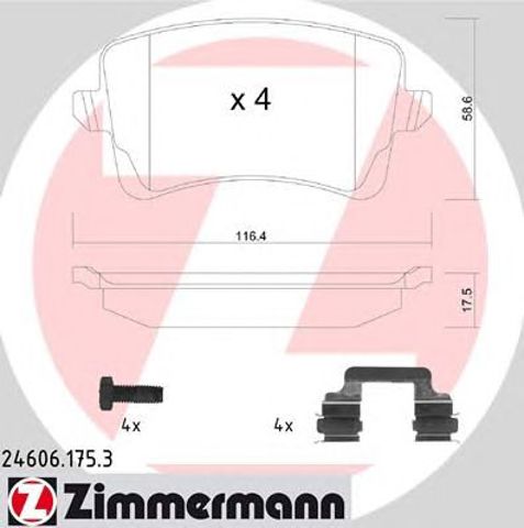 Задні колодки 246061753 ZIMMERMANN