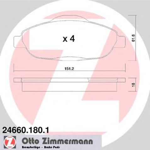 Тормозні колодки 246601801 ZIMMERMANN