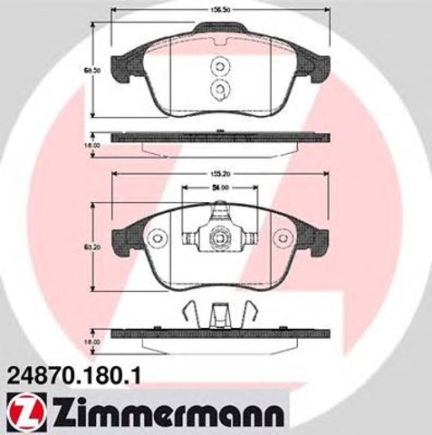 Колодки гальмівні передні, дискові 248701801 ZIMMERMANN