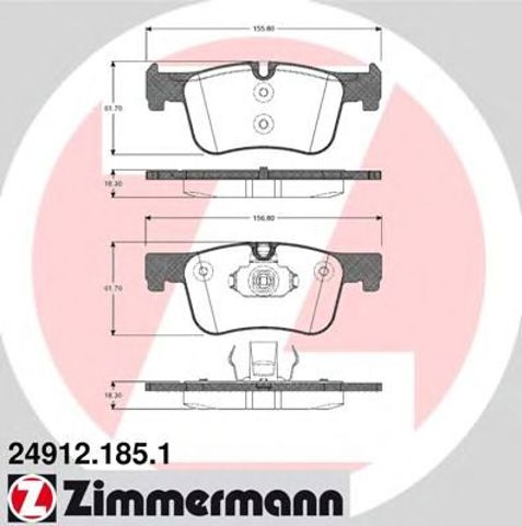 Колодки гальмівні дискові комплект 249121851 ZIMMERMANN