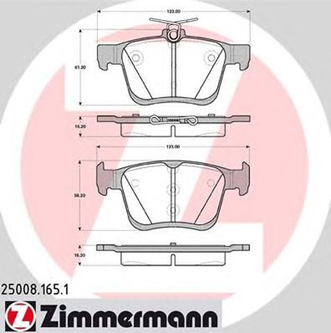 Задні колодки 250081651 ZIMMERMANN