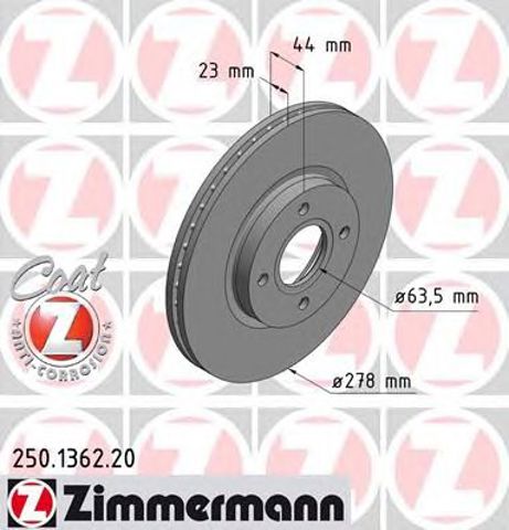 Гальмо дискове переднє 250136220 ZIMMERMANN