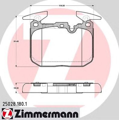 Передні гальмівні колодки 250281801 ZIMMERMANN