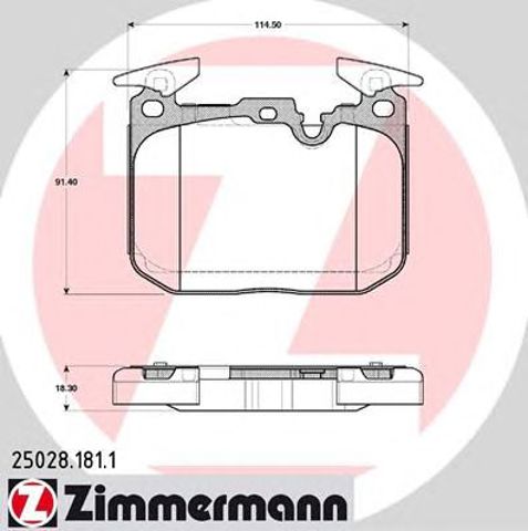 Колодки гальмівні передні, дискові 250281811 ZIMMERMANN