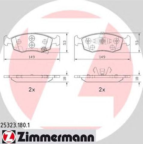 Колодки гальмівні передні, дискові 253231801 ZIMMERMANN
