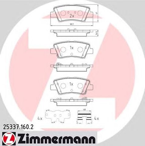Задні дискові колодки 253371602 ZIMMERMANN