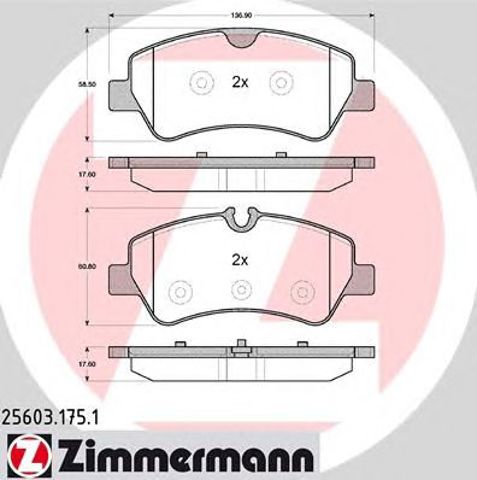 Колодки гальмівні задні, дискові 256031751 ZIMMERMANN