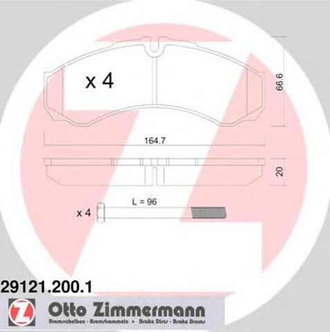 Задні дискові колодки 291212001 ZIMMERMANN