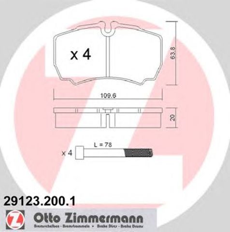 Задні дискові колодки 291232001 ZIMMERMANN
