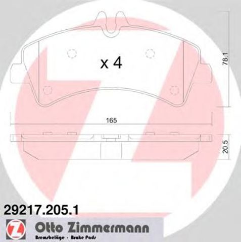 Колодки гальмові задні, дискові 292172051 ZIMMERMANN