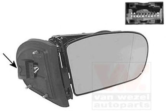Праве бокове дзеркало 3032854 VAN WEZEL