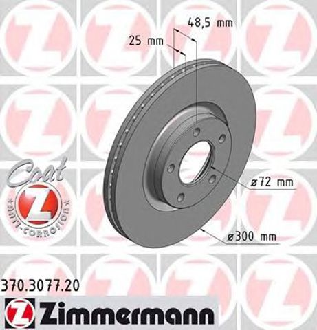 Диск переднього гальма 370307720 ZIMMERMANN