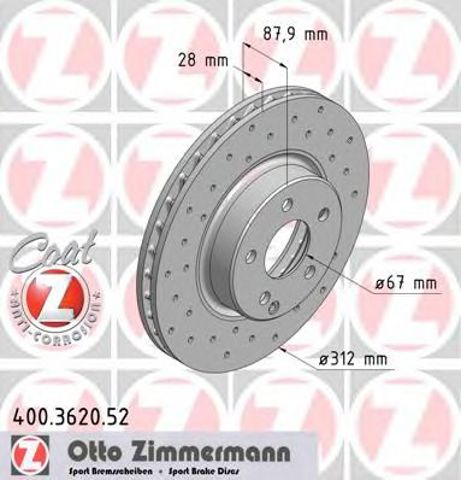 Гальмо дискове переднє 400362052 ZIMMERMANN