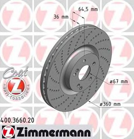 Гальмо дискове переднє 400366020 ZIMMERMANN