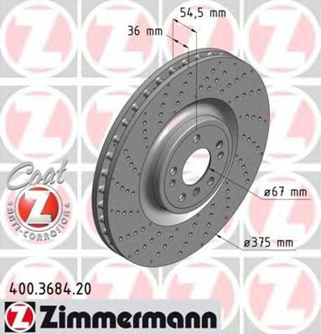 Диск гальмівний передній 400368420 ZIMMERMANN