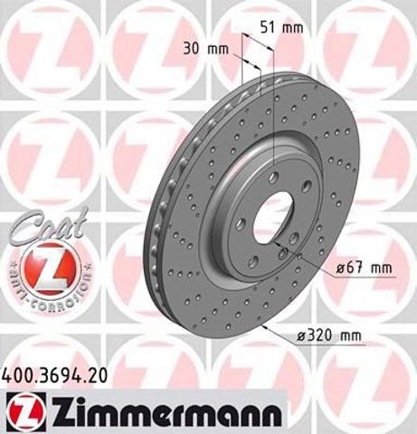 Диск гальмівний передній 400369420 ZIMMERMANN