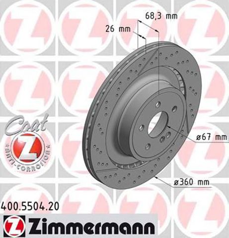 Диск заднього гальма 400550420 ZIMMERMANN