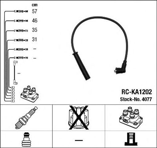 Дроти запалювання 4077 NGK
