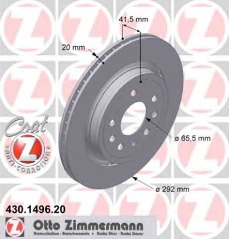 Диск заднього гальма 430149620 ZIMMERMANN