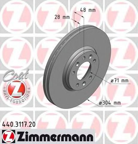 Гальмо дискове переднє 440311720 ZIMMERMANN
