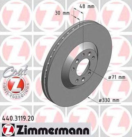 Диск гальмівний передній 440311920 ZIMMERMANN