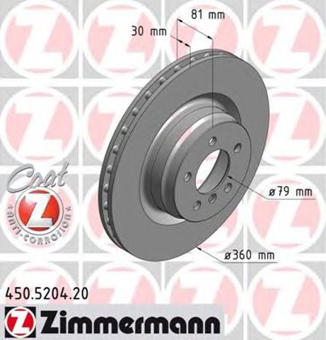 Диск гальмівний передній 450520420 ZIMMERMANN