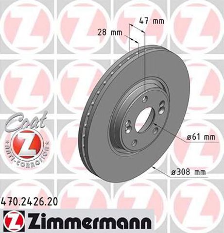 Гальмо дискове переднє 470242620 ZIMMERMANN