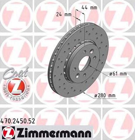 Диск переднього гальма 470245052 ZIMMERMANN