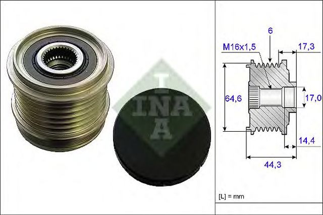 Шків генератора 535013010 INA