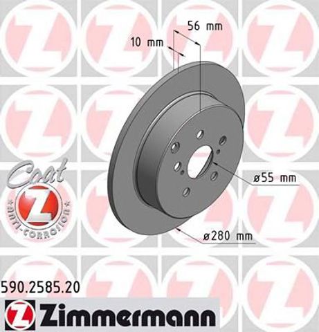 Задні дискові гальма 590258520 ZIMMERMANN