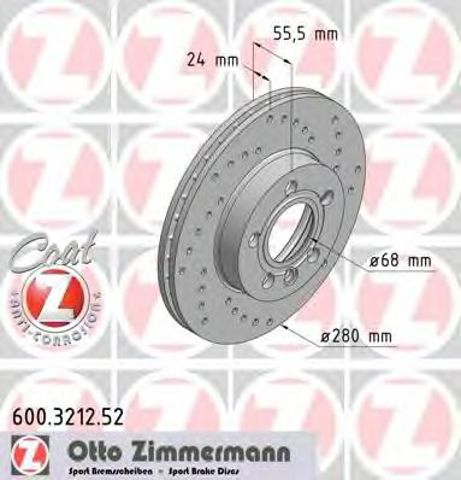 Гальмо дискове переднє 600321252 ZIMMERMANN