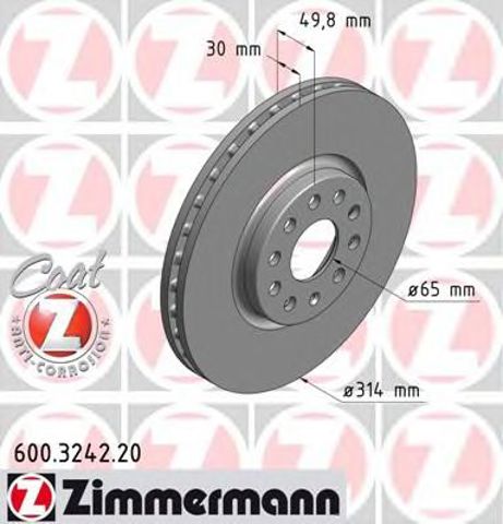 Гальмо дискове переднє 600324220 ZIMMERMANN