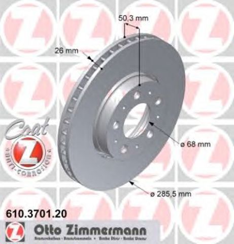 Гальмо дискове переднє 610370120 ZIMMERMANN