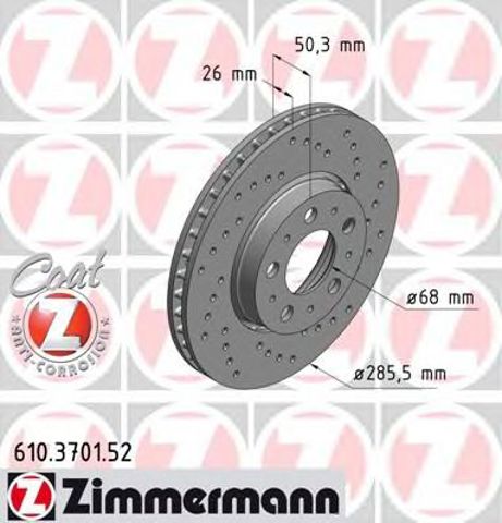 Гальмо дискове переднє 610370152 ZIMMERMANN