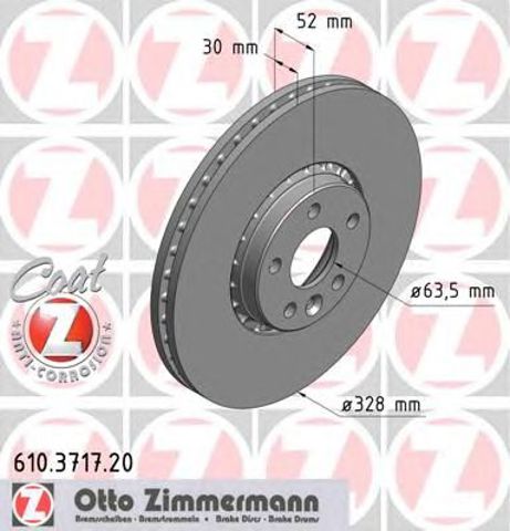 Диск переднього гальма 610371720 ZIMMERMANN